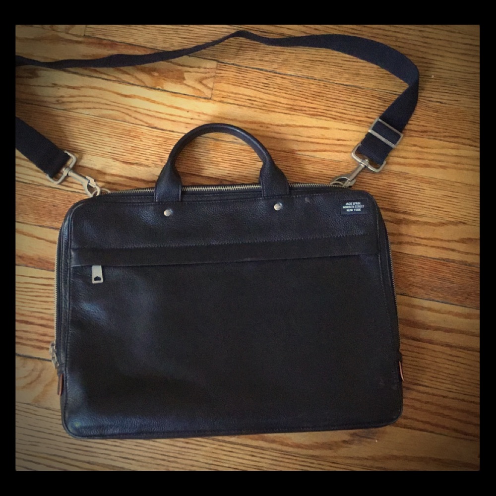 Jack Spade Mason Leather Slim Briefcase